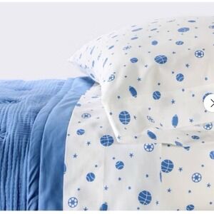 Toddler 4 Piece‎ Bedding Set Blue Sports Cloud Island Target Cotton New